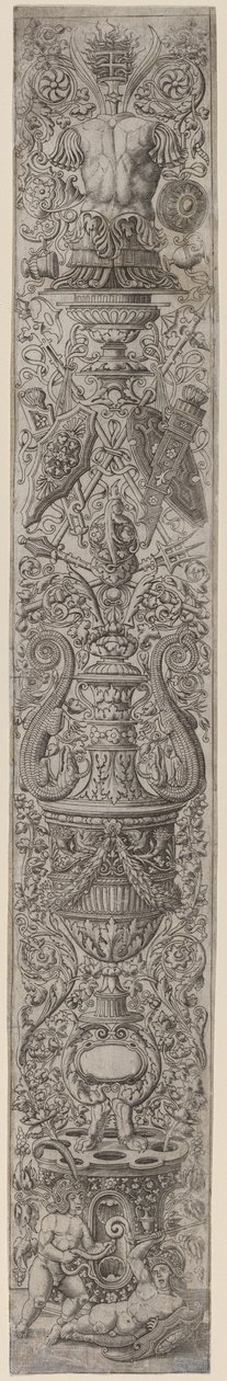 Painel Ornamental: Duas Crianças Usando Capacetes de Giovanni Pietro Birago and Zoan Andrea