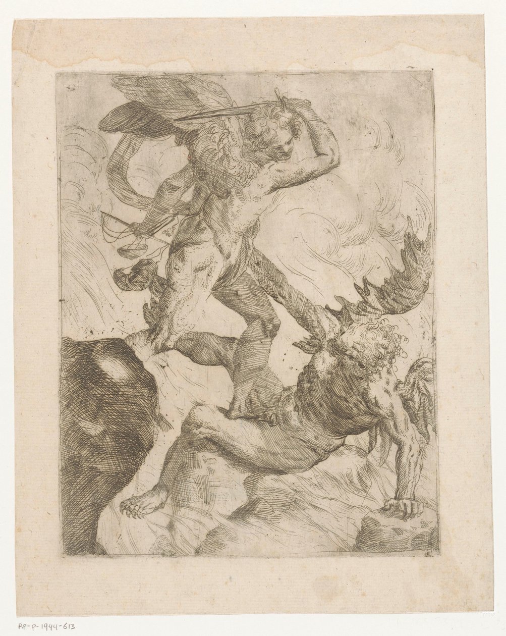Arcanjo Miguel lutando contra o diabo de Giovanni Pietro Possenti