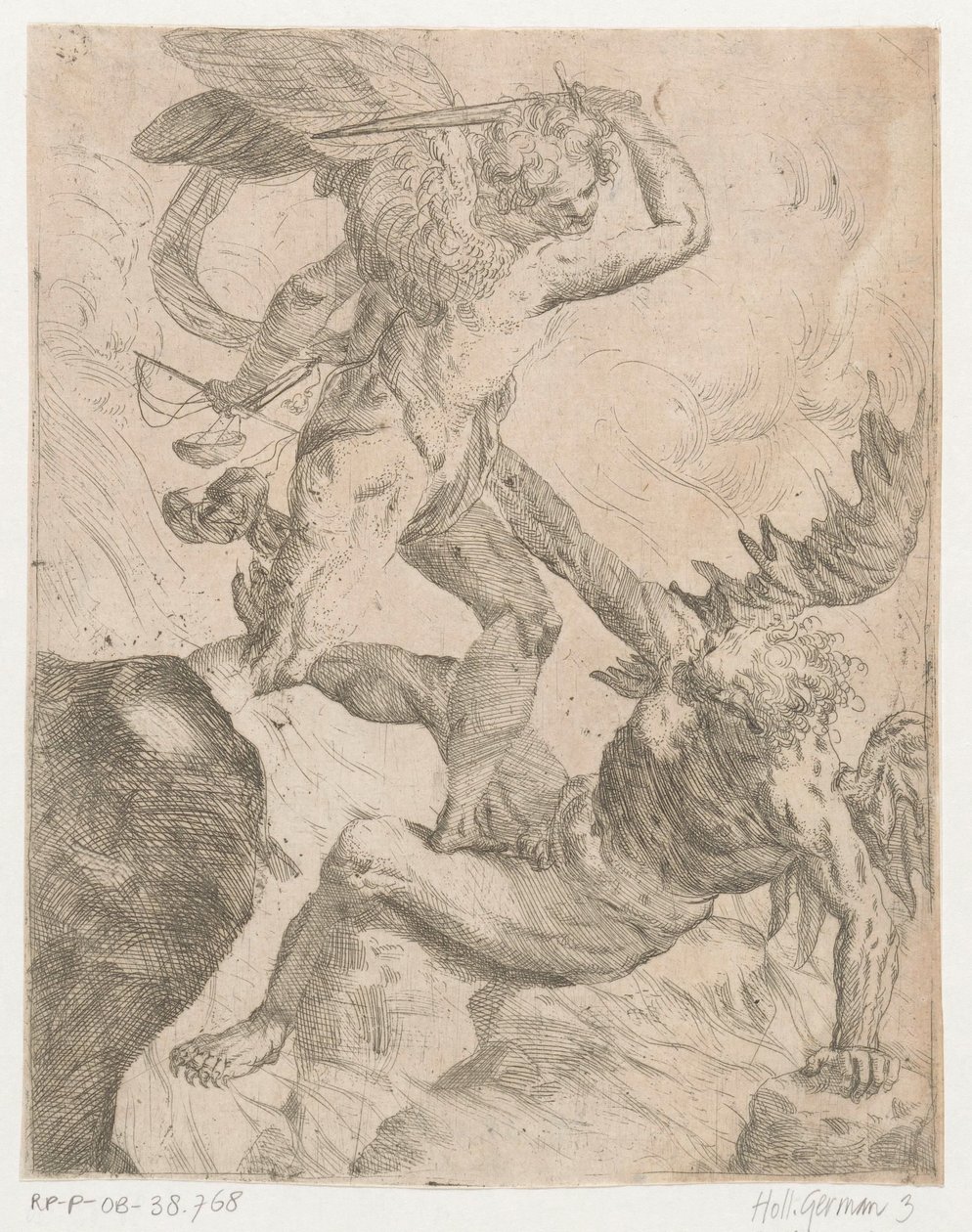 Arcanjo Miguel em batalha com o diabo de Giovanni Pietro Possenti
