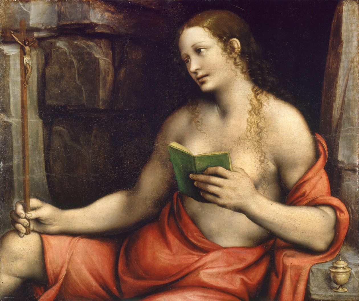 Penitente Santa Maria Madalena, c.1520 (óleo sobre painel) de Giovanni Pietro Rizzoli Giampietrino