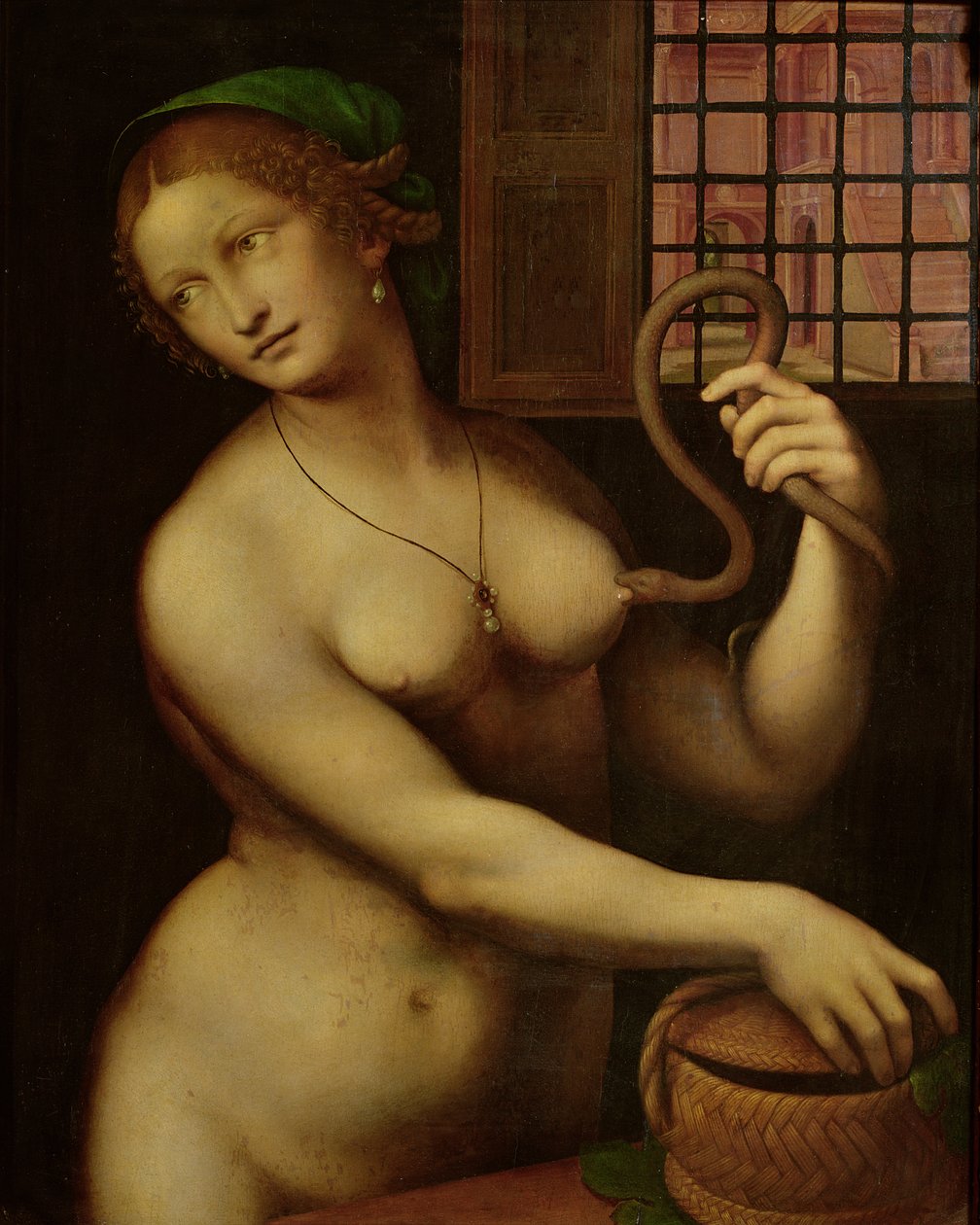 A Morte de Cleópatra (óleo sobre painel) de Giovanni Pietro Rizzoli Giampietrino