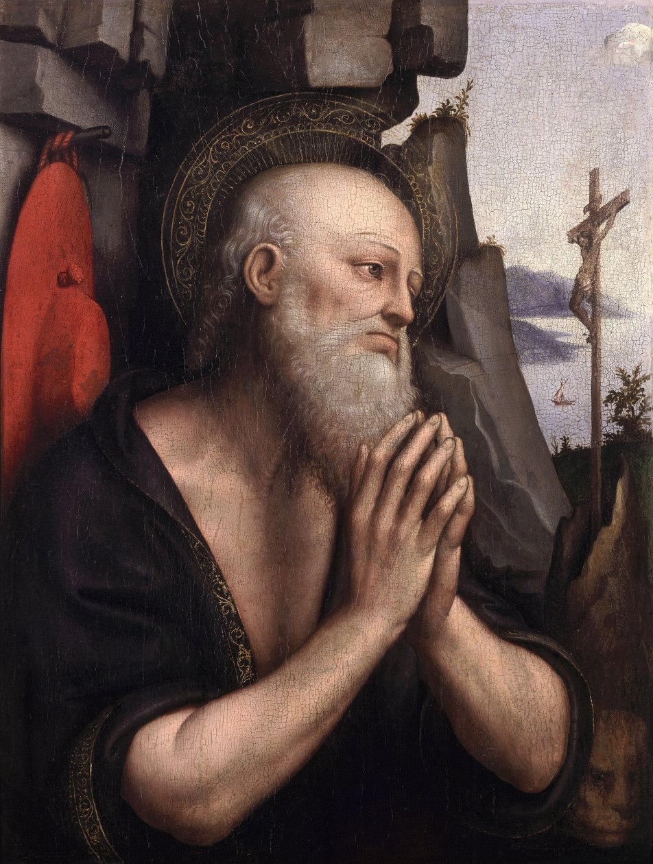 O Penitente São Jerônimo (óleo no painel) de Giovanni Pietro Rizzoli Giampietrino