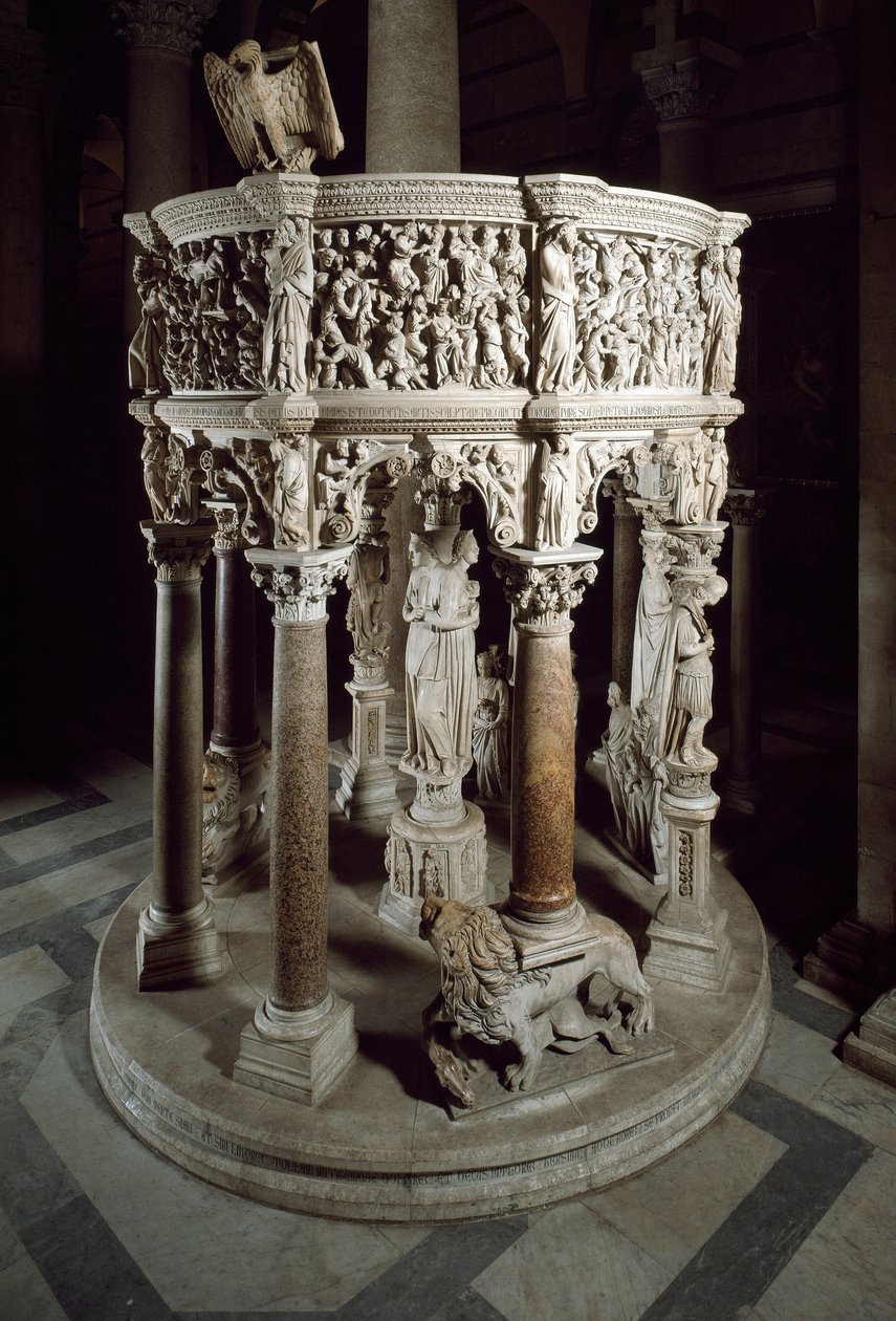 Cadeira. Escultura em mármore de Giovanni Pisano (1248-1314). 1302-1311 Catedral de Pisa (Duomo di Santa Maria Assunta di Pisa), Itália de Giovanni Pisano