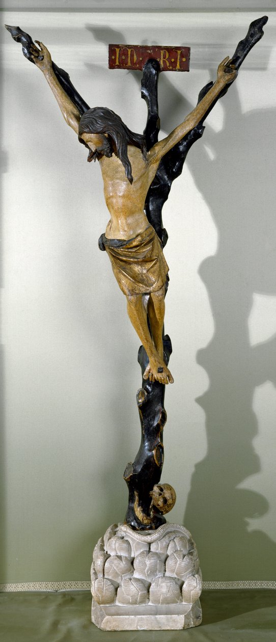 Crucifixo, Jesus na cruz. Escultura de madeira de Giovanni Pisano