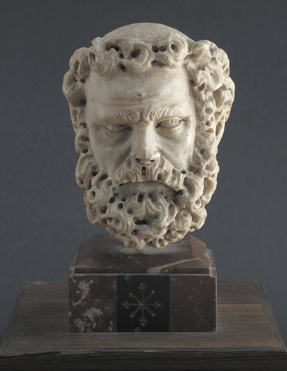 Cabeça de um homem barbudo, 1312-1314 de Giovanni Pisano