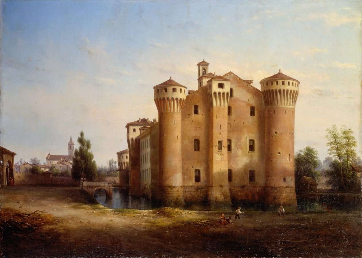 Castelo Sforzesco em Valeggio Nomellina de Giovanni Renica