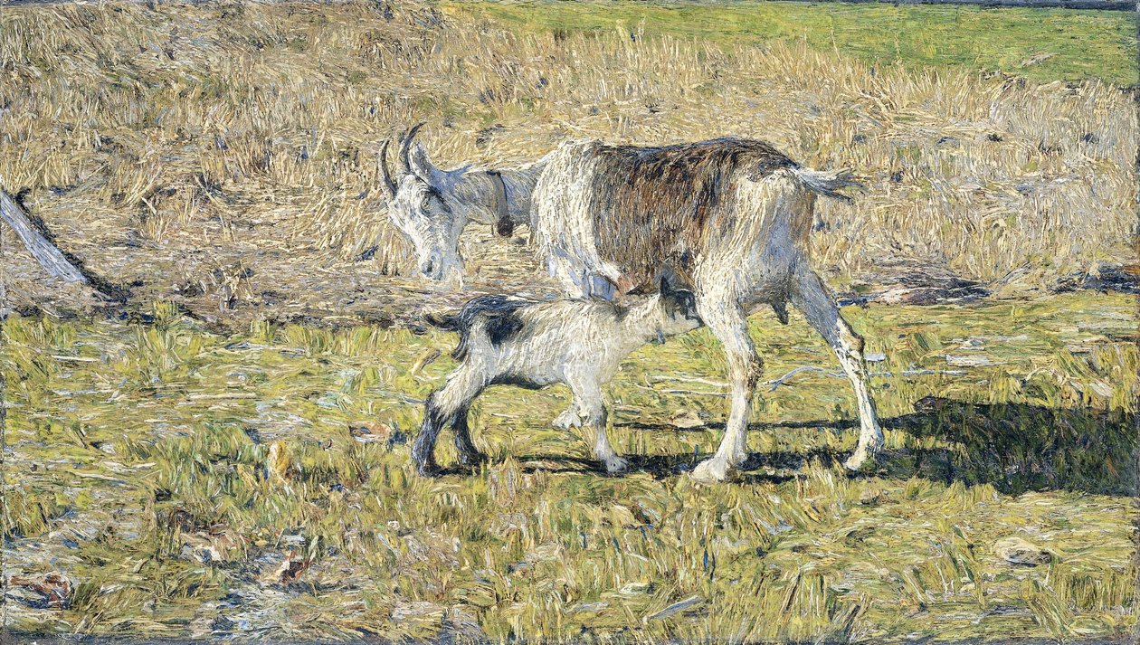 Uma cabra com a sua cabrita de Giovanni Segantini