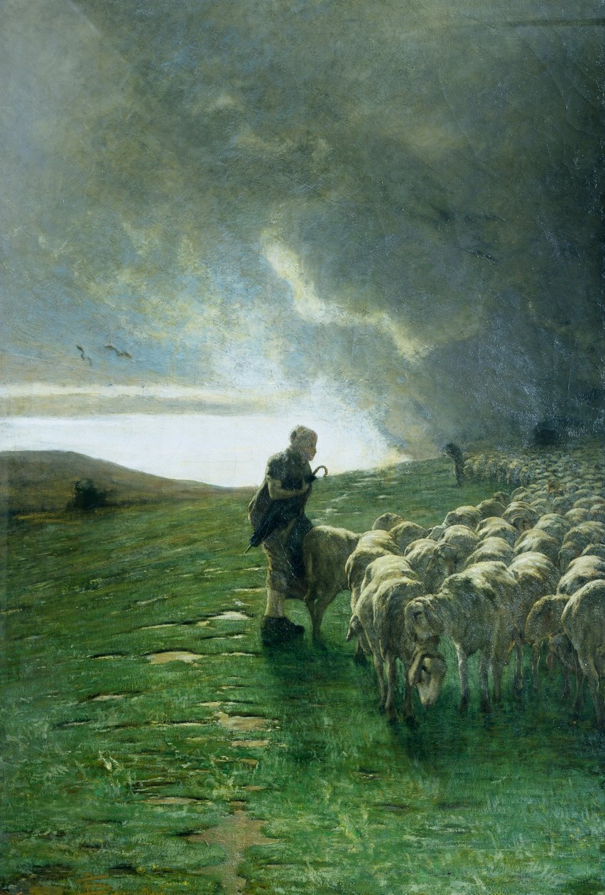Depois da tempestade, Giovanni Segantini (1858-1899), óleo sobre tela de Giovanni Segantini