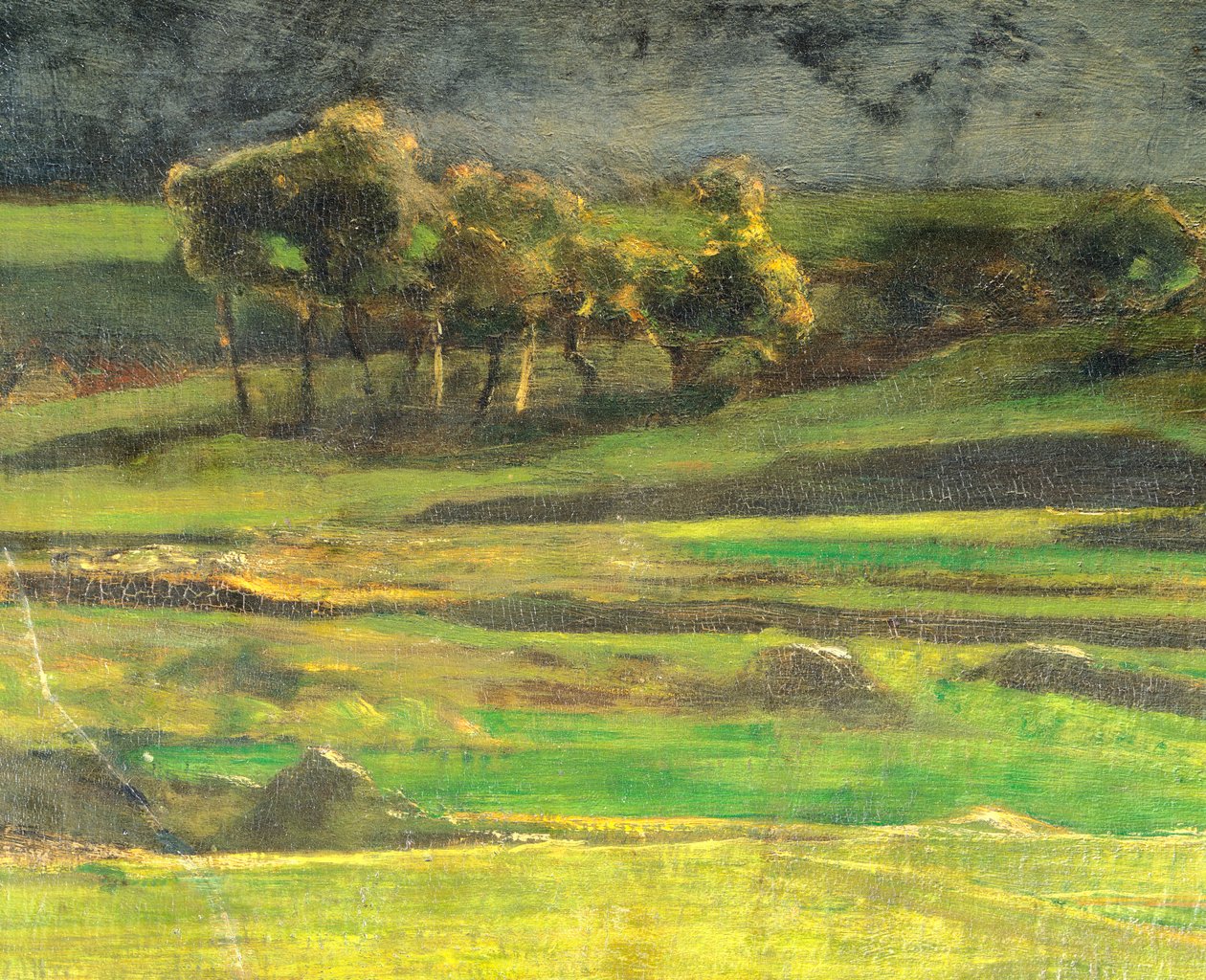 No poste de Giovanni Segantini (1858-1899), óleo sobre tela de Giovanni Segantini