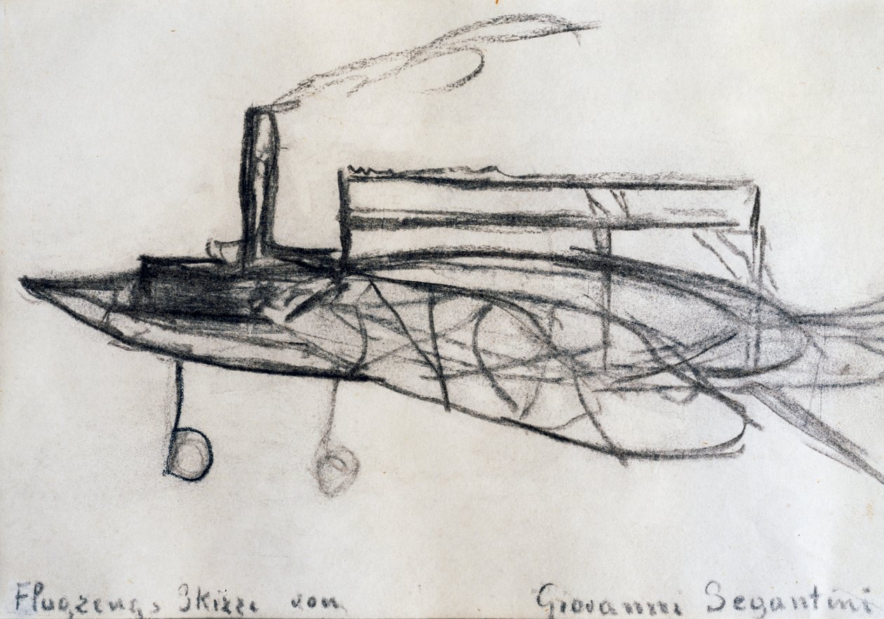 Esboço de aeronave de Giovanni Segantini
