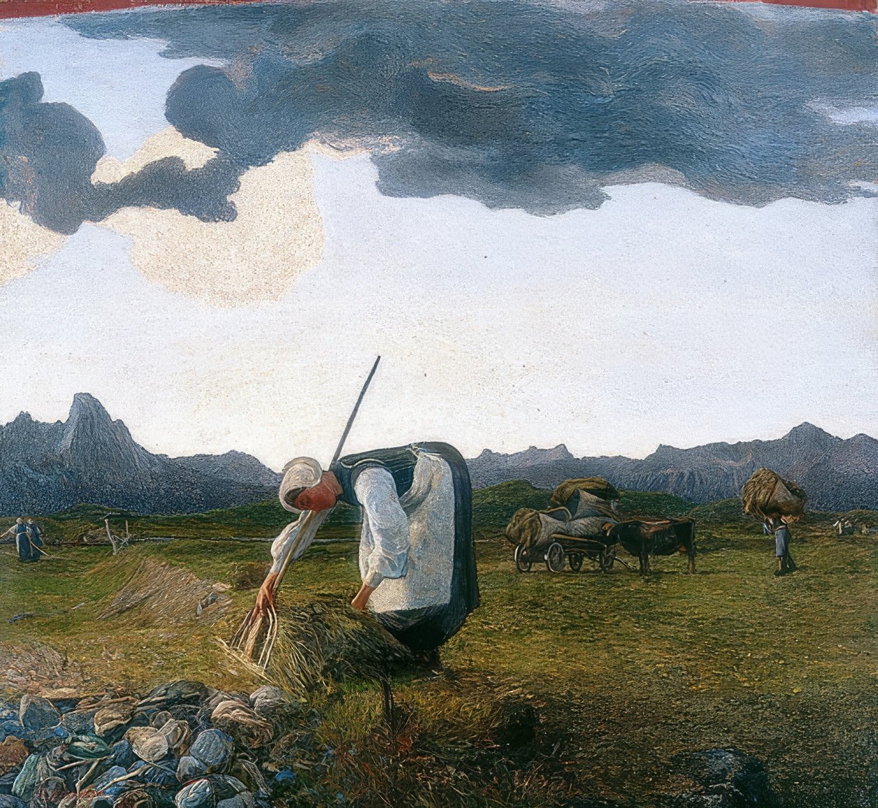 Colheita de feno. 1889-98 de Giovanni Segantini