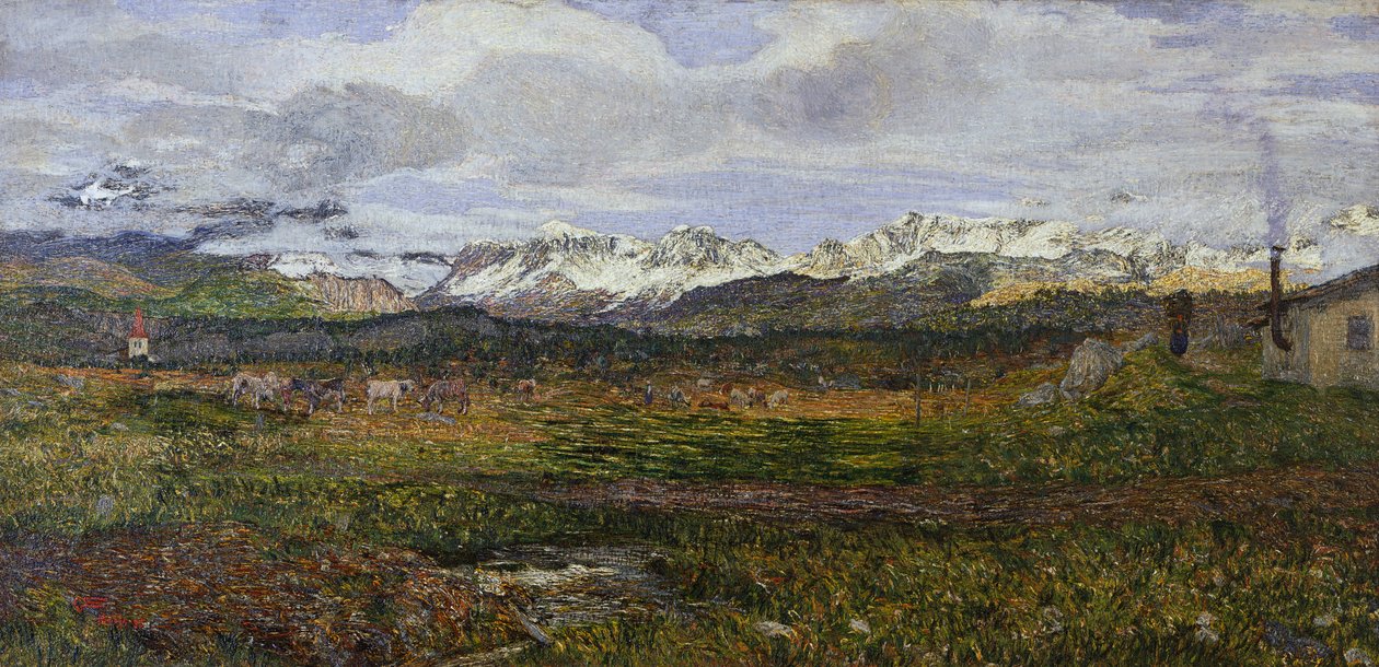 Paisagem em Maloja ou Regresso à sua cidade natal de Giovanni Segantini