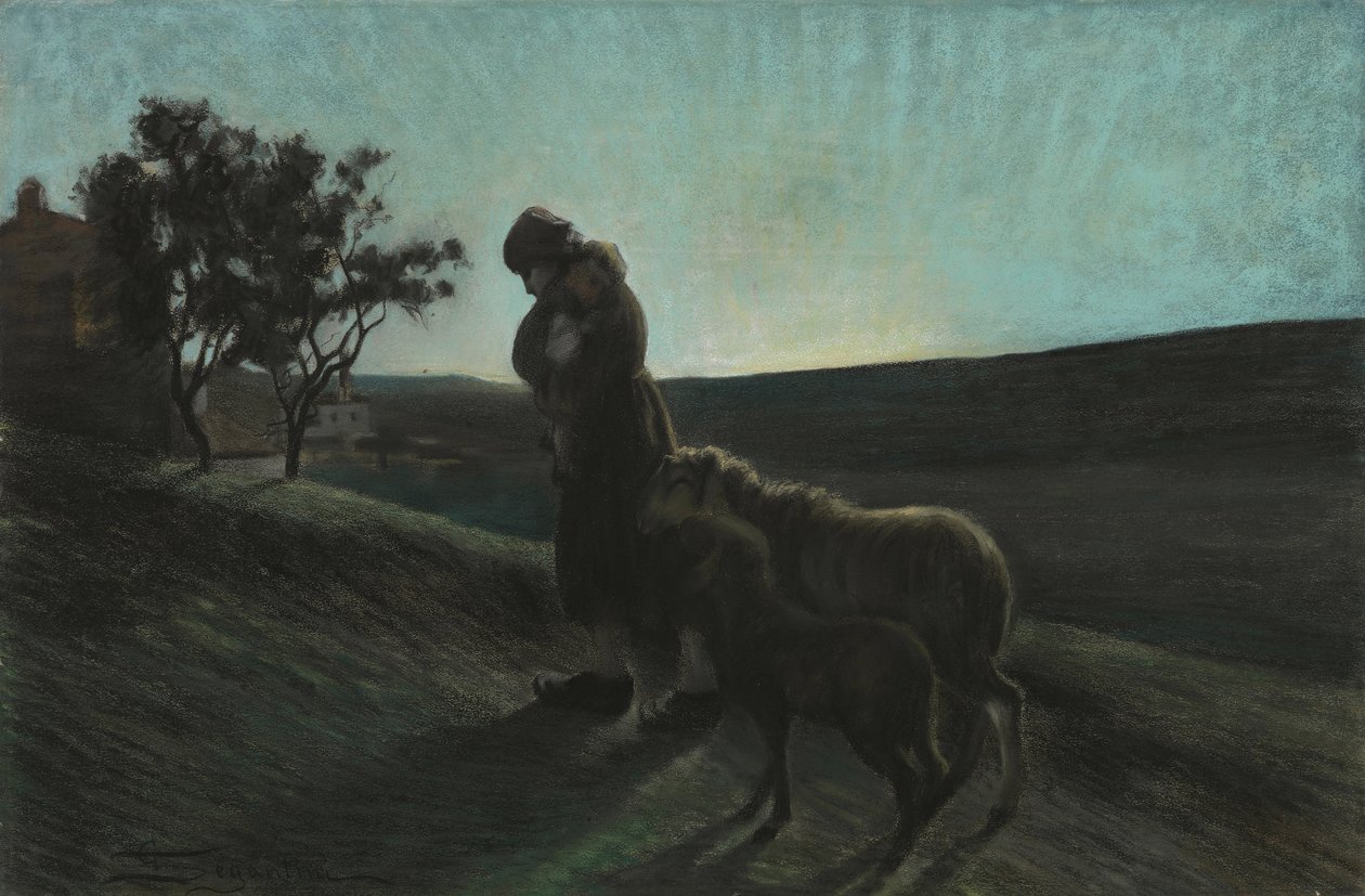 Le due madri As duas mães, 1884-1886. de Giovanni Segantini