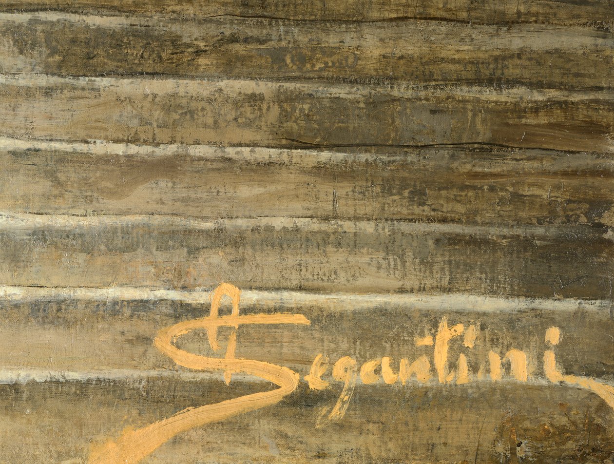 Assinatura do pintor, detalhe mostrado primeiro, por Giovanni Segantini (1858-1899) de Giovanni Segantini