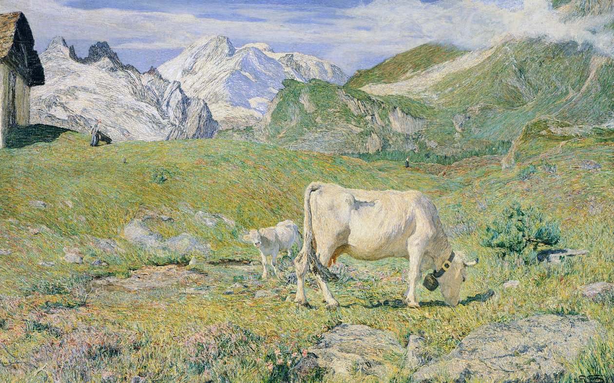 Pastos de Primavera de Giovanni Segantini (1858-1899) de Giovanni Segantini