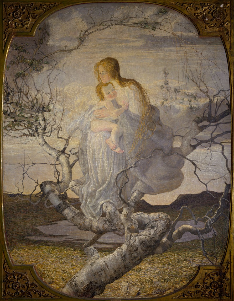 Simbolismo: "O Anjo da Vida" Pintura de Giovanni Segantini (1858-1899) 1894 Sol. 276x212 cm Milão, Galleria d
