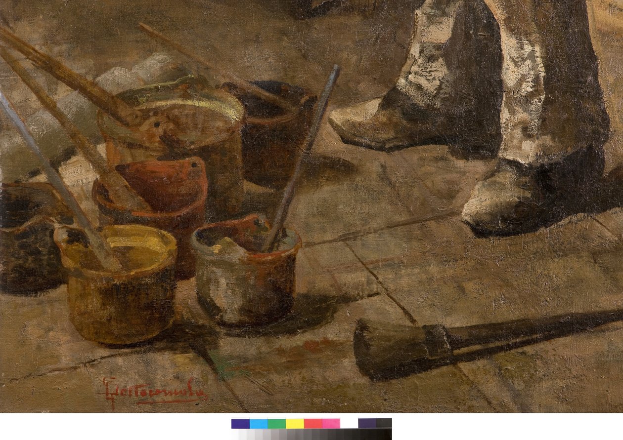 Eu também sou pintor ou Dilettante ou The painters studio, 1885 (detalhe de 3497601) de Giovanni Sottocornola