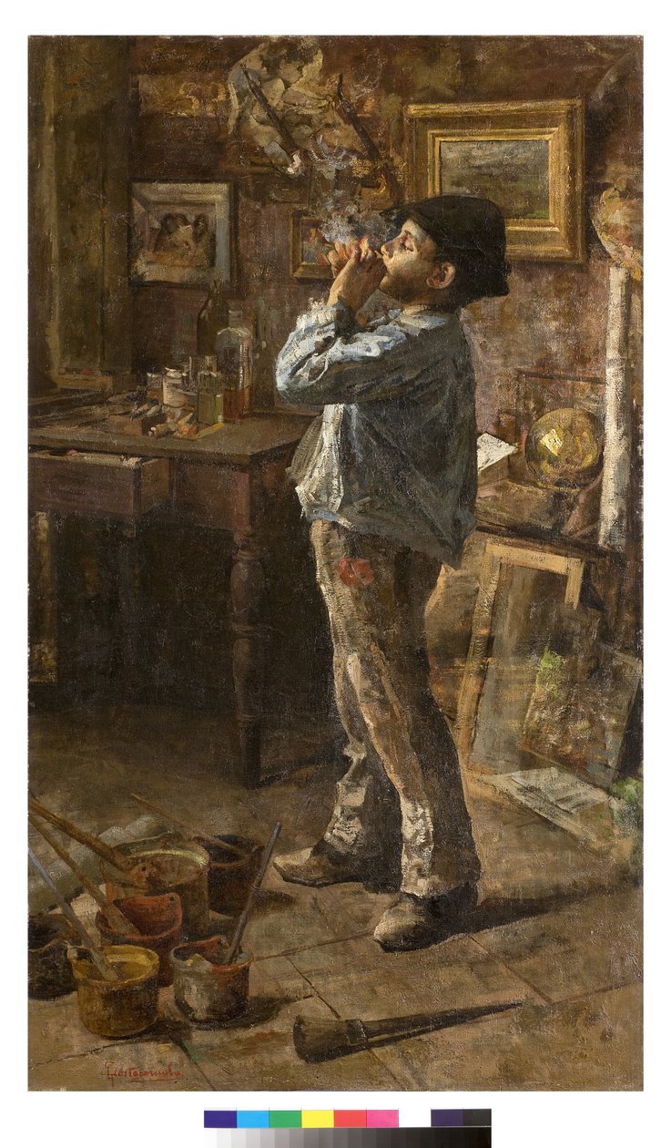 Eu também sou pintor ou Dilettante ou The painters studio, 1885 de Giovanni Sottocornola