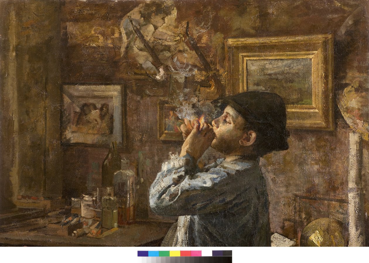 Eu também sou pintor ou Dilettante ou o estúdio do pintor, 1885 de Giovanni Sottocornola