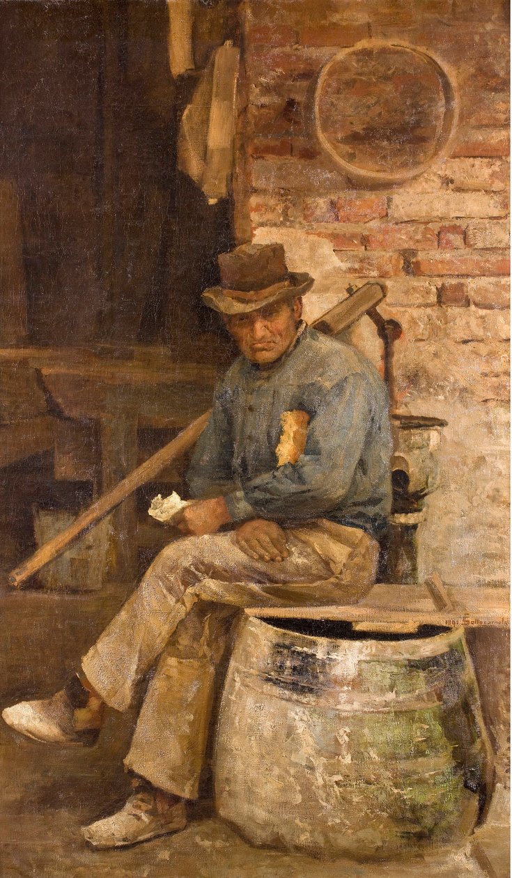 Retrato de Macon (Retrato de um pedreiro) Pintura de Giovanni Sottocornola (1855-1917) 1891 Coleção particular de Giovanni Sottocornola