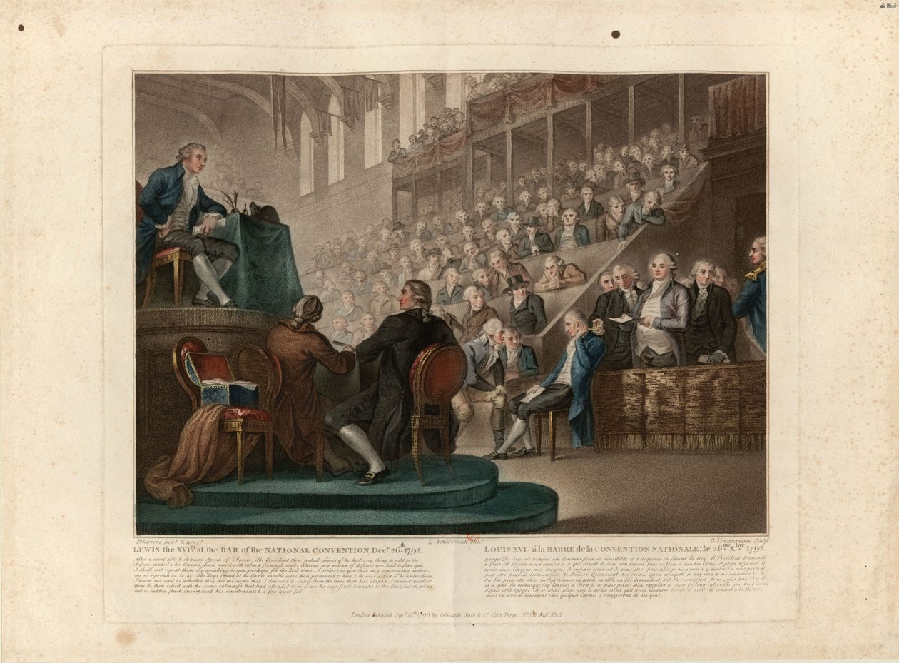 Luís XVI antes da Convenção Nacional em dezembro de 1792, 1796. de Giovanni Vendramini