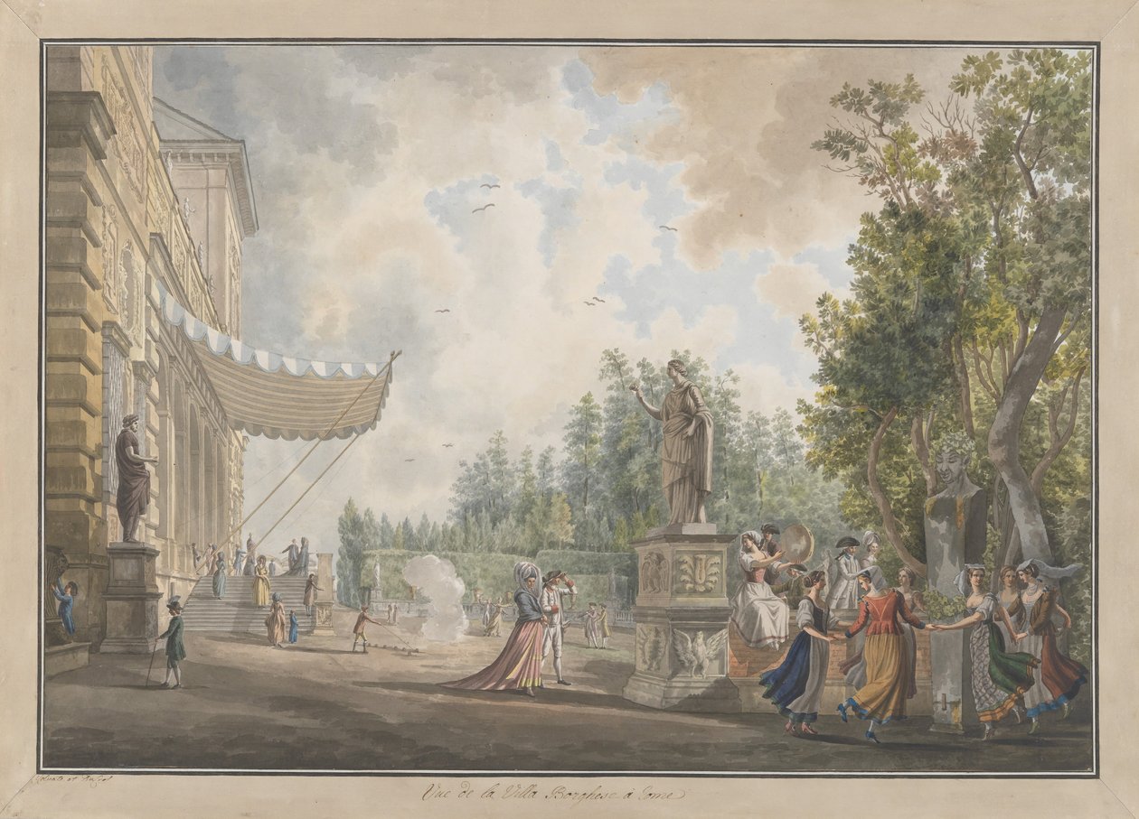 Villa Borghese, aprox. 1780. Criadores: Giovanni Volpato, Louis Ducros. de Giovanni Volpato, Louis Ducros