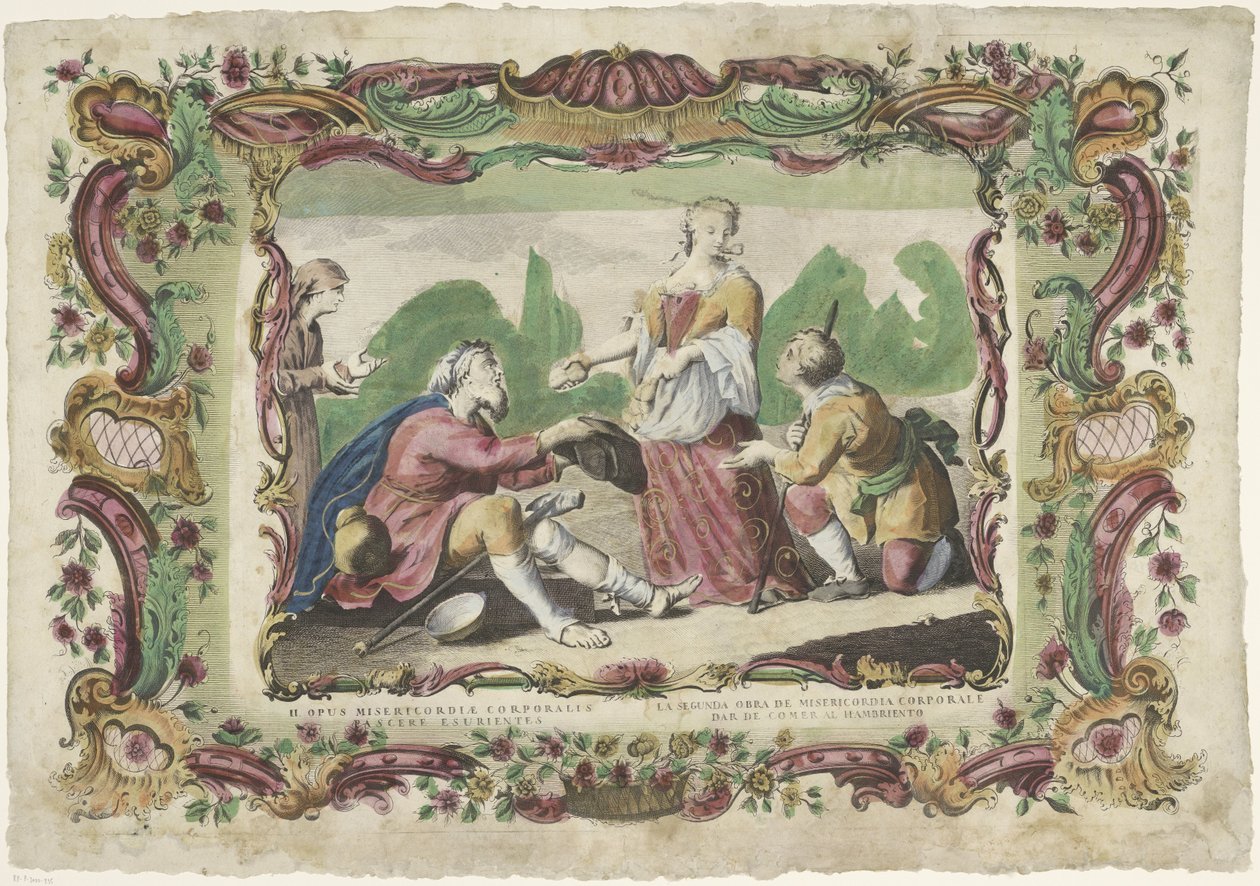 Alimentando os famintos II. opus misericordiae corporalis / La segunda obra de misericordia corporale (título no objeto) As Obras de Misericórdia (título da série) de Giovanni Volpato