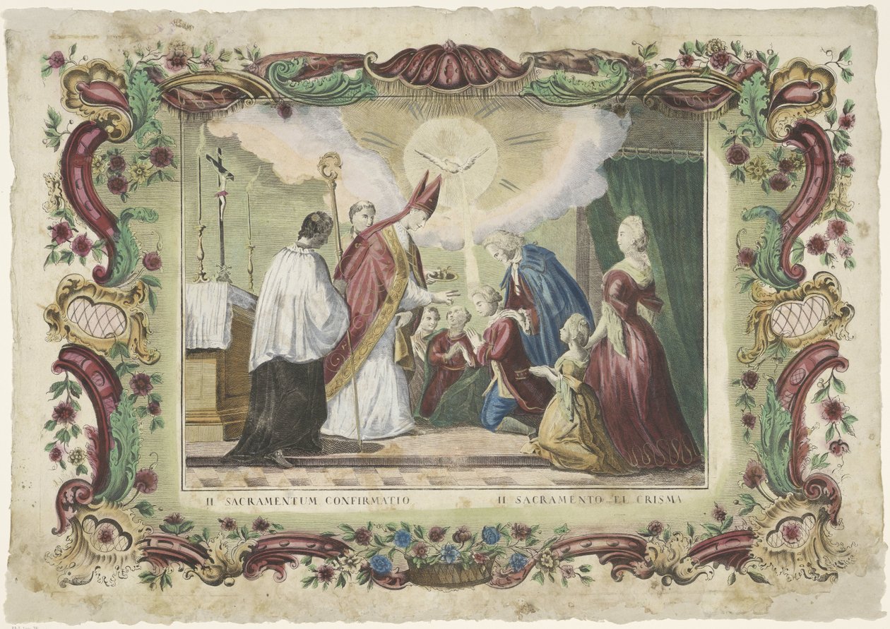 O Sacramento da Santa Confirmação II. sacramentum confirmatio / II. sacramento el crisma (título no objeto) Os Sete Sacramentos (título da série) de Giovanni Volpato