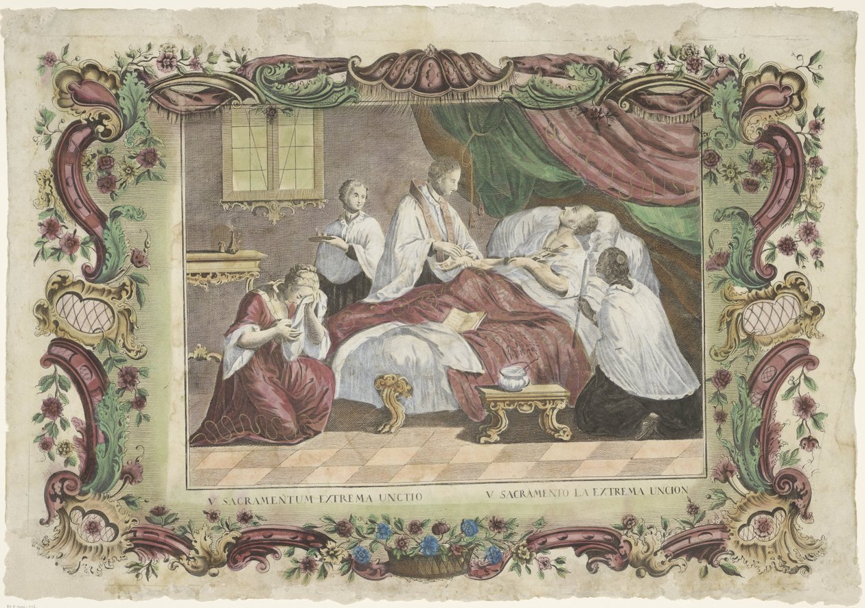 O sacramento dos últimos sacramentos
V. sacramentum extrema unctio / V. sacramento la extrema uncion (título sobre o objecto)
Os sete sacramentos (título da série) de Giovanni Volpato