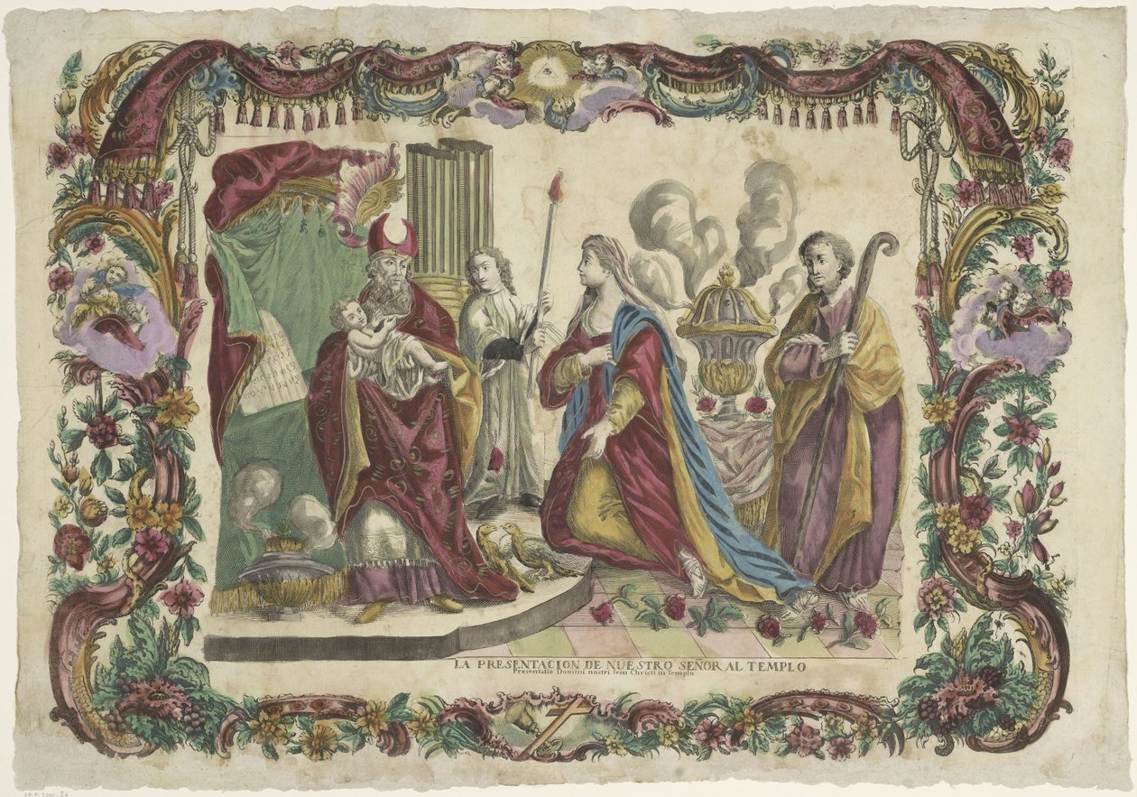 Apresentação van Christus in de tempel A Apresentação de Nosso Senhor ao Templo / Presentatio Domini nostri Jesu Christi in Templo (título no objeto) de Giovanni Volpato