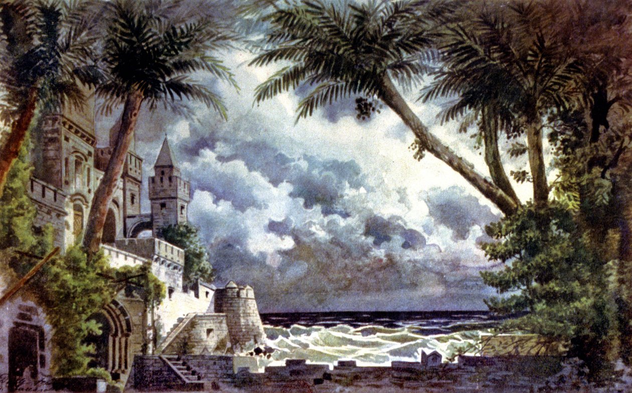 Otelo, cenografia, c.1920-30 (ilustração) de Giovanni Zuccarelli