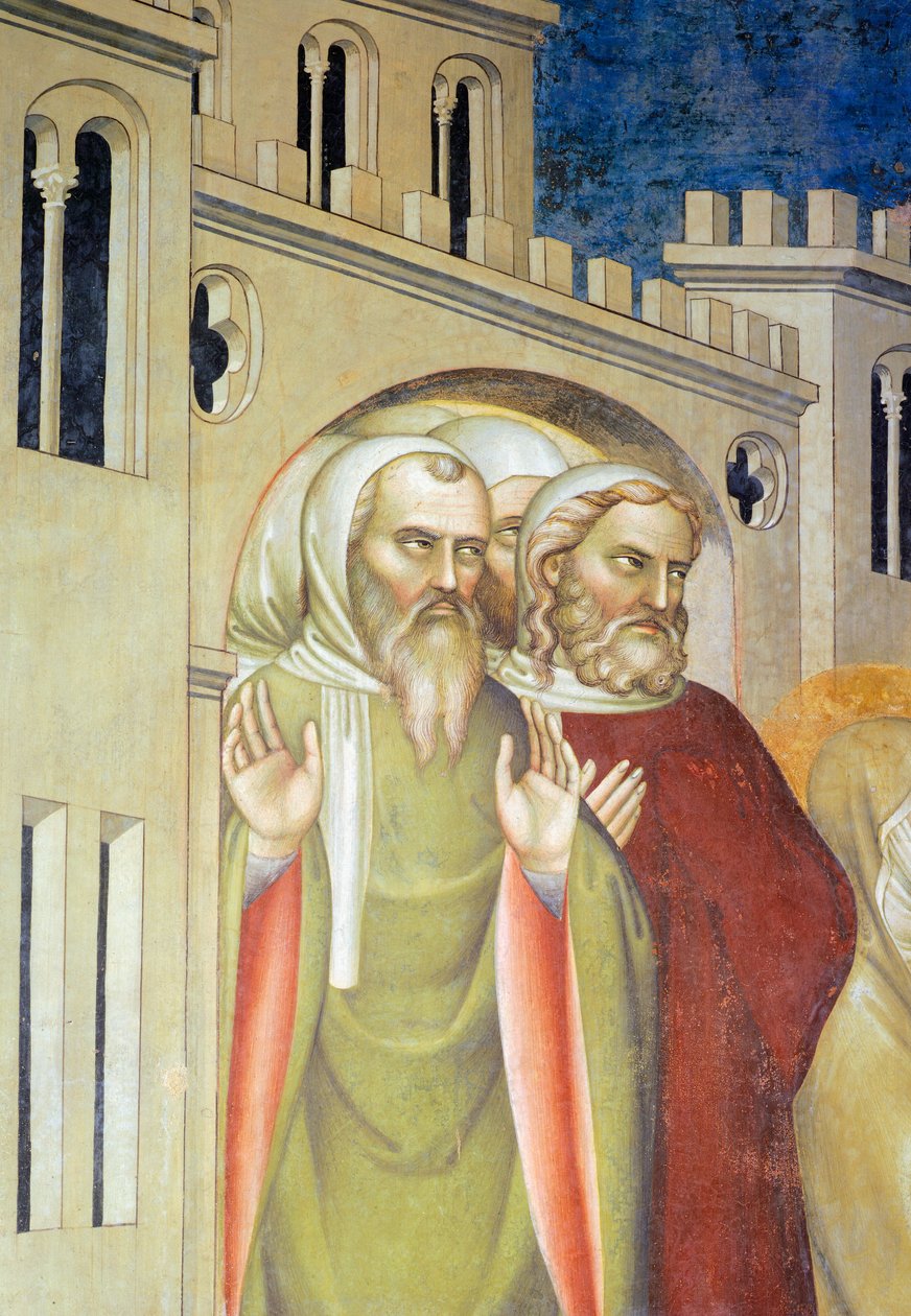 Figuras de homens, pormenor de Ressurreição de Lázaro de Giovanni da Milano