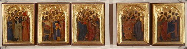 Predella, Políptico dos Santos, Virgens e Mártires (tempera no painel) de Giovanni da Milano