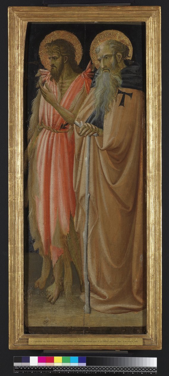 São João Batista e Santo António Abade (têmpera e ouro no painel) de Giovanni dal Ponte