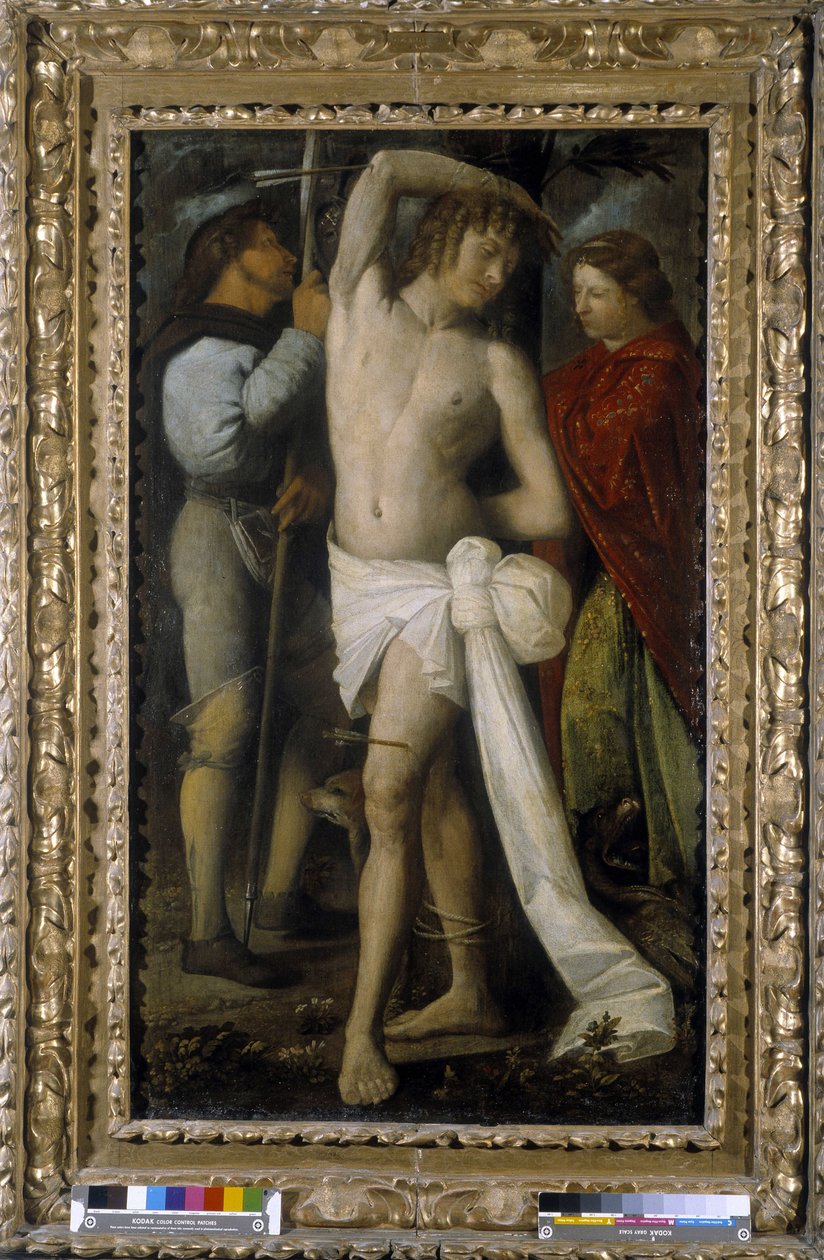 São Roch, São Sebastião e Santa Margarita (óleo sobre tela) de Giovanni de Busi Cariani
