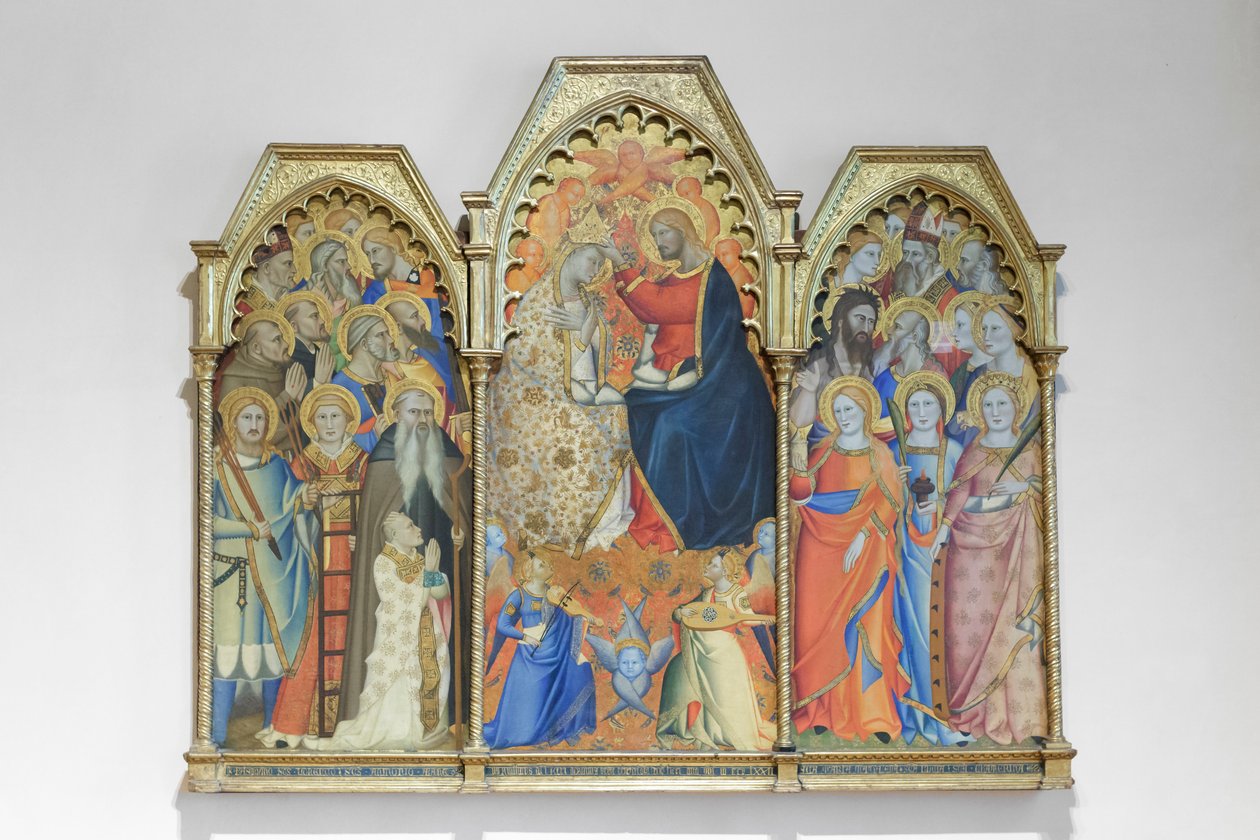 Coroação da Virgem e dos Santos, finais do século XIV (pintura em madeira) de Giovanni del Biondo dal Casentino