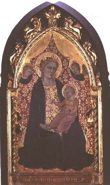A Virgem da Humildade (tempera no painel) de Giovanni di Bartolomeo Cristiani
