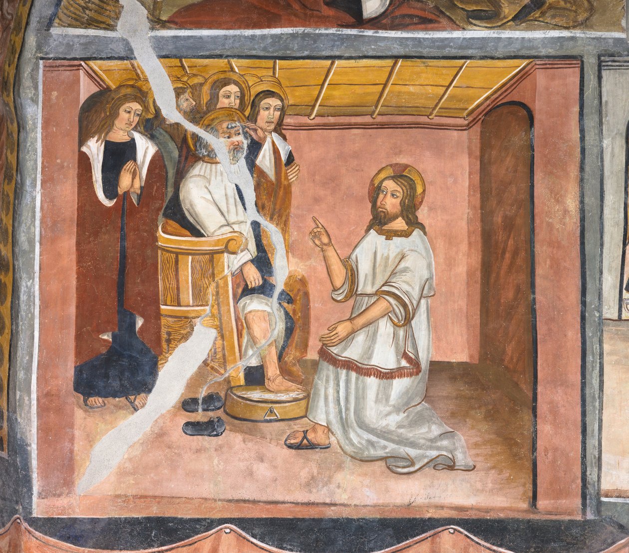 Jesus lava os pés de Pedro durante a Última Ceia de Giovanni di Cherasco Botoneri