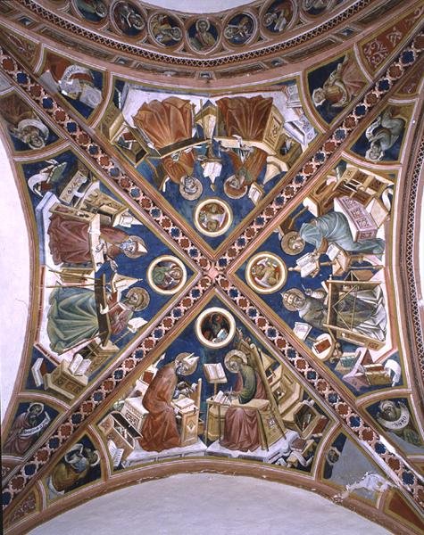 Os Doutores no Templo, os Evangelistas e os Oito Profetas, da abóbada da capela (fresco) de Giovanni di Corraduccio