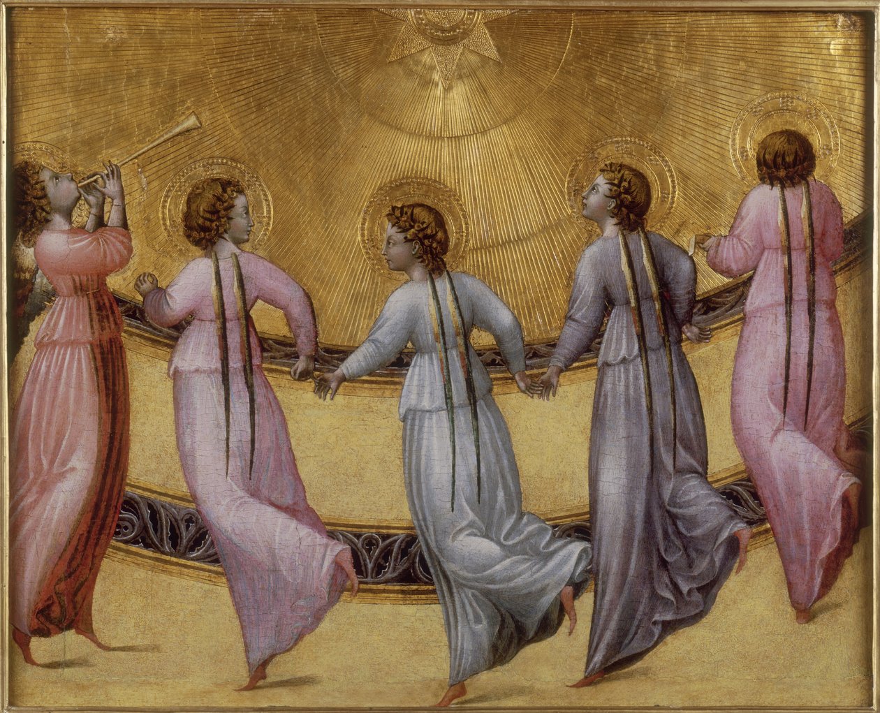Cinco anjos dançantes, ca 1436 de Giovanni di Paolo