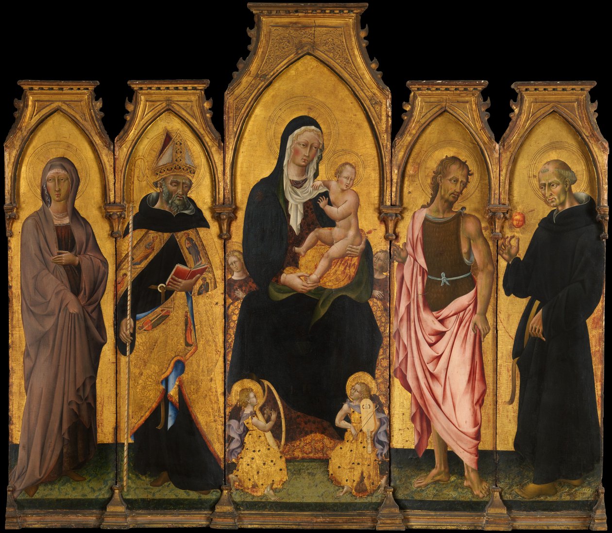 Madona e Menino com Santos, 1454. de Giovanni di Paolo