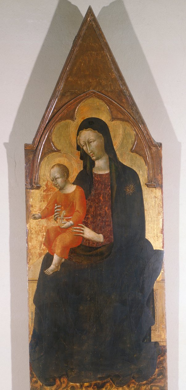 Madona com Criança, detalhe do políptico de Giovanni di Paolo (ca 1403-1482) de Giovanni di Paolo