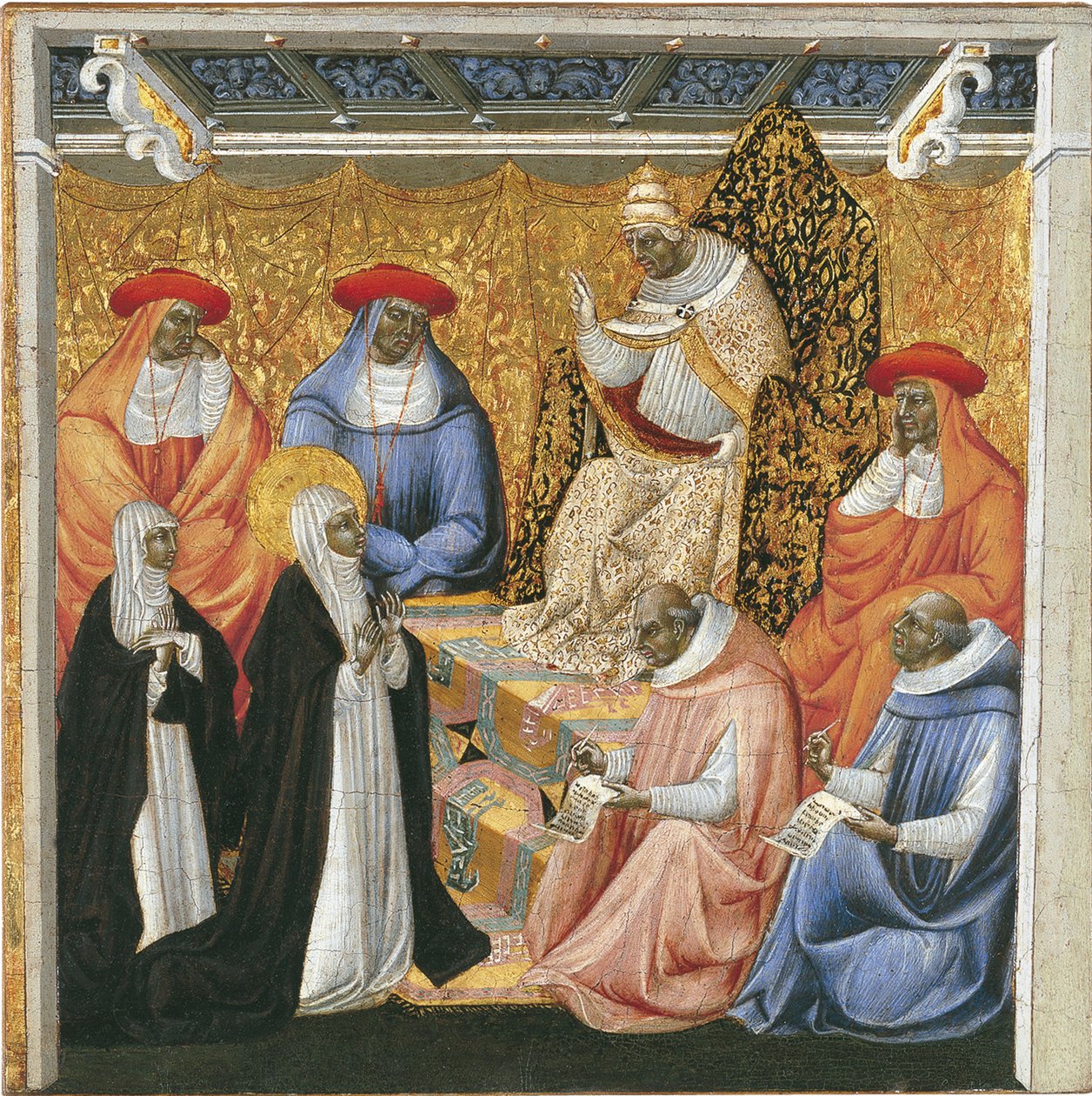 Santa Catarina de Siena diante do Papa em Avignon de Giovanni di Paolo