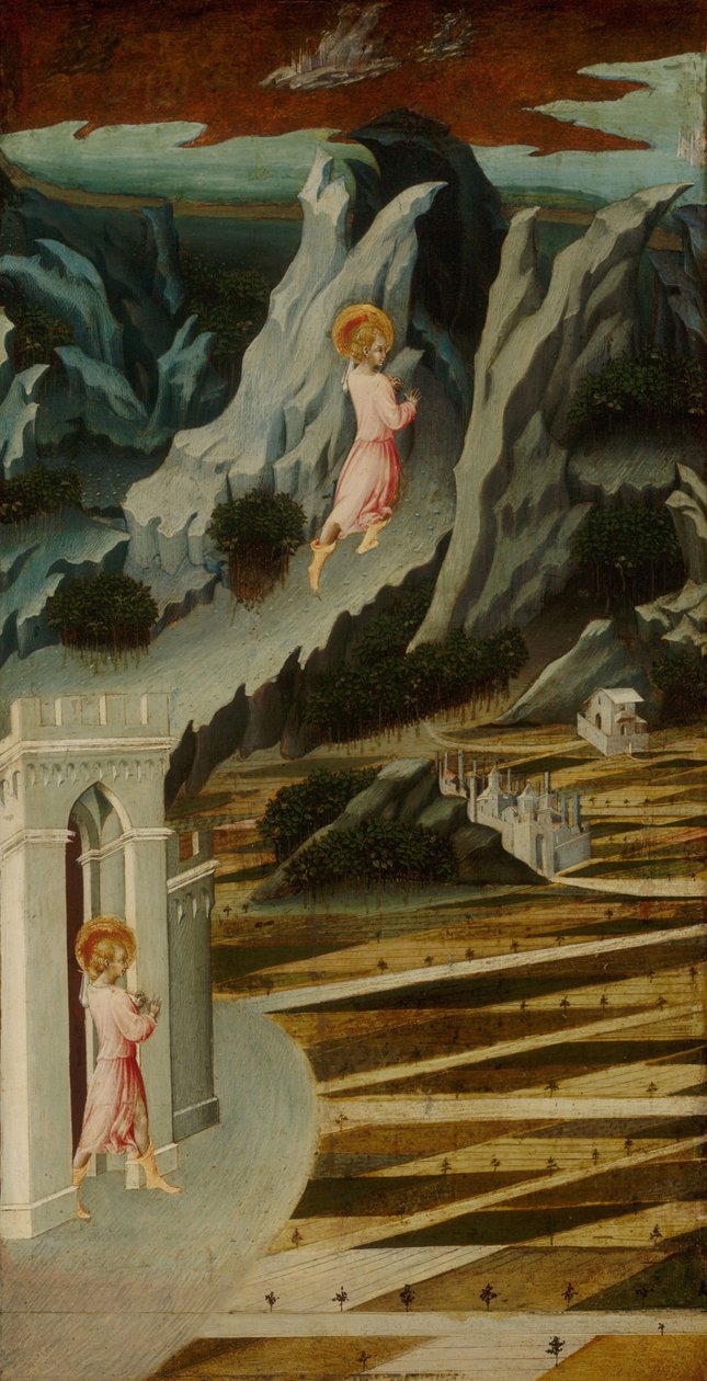 São João Batista Entrando no Deserto, 1455-1460 de Giovanni di Paolo