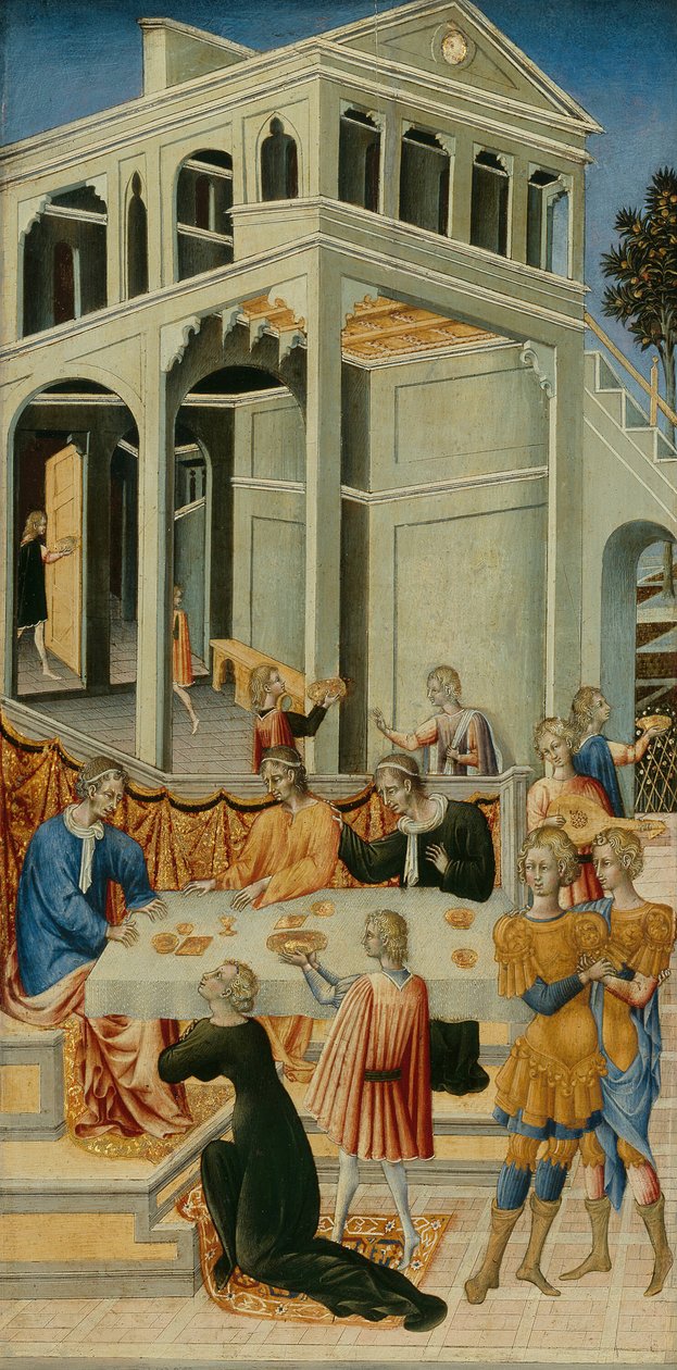 Salomé pedindo a Herodes a cabeça de São João Batista, 145560. de Giovanni di Paolo