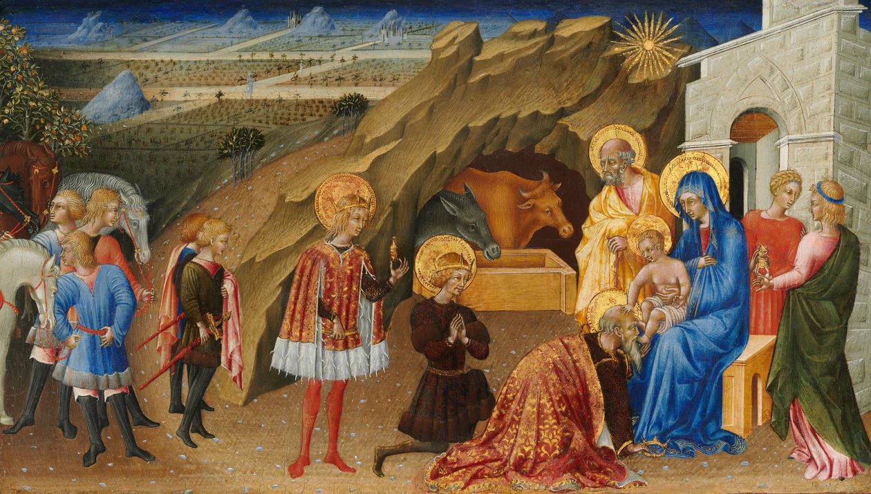 A Adoração dos Magos, c. 1450. de Giovanni di Paolo