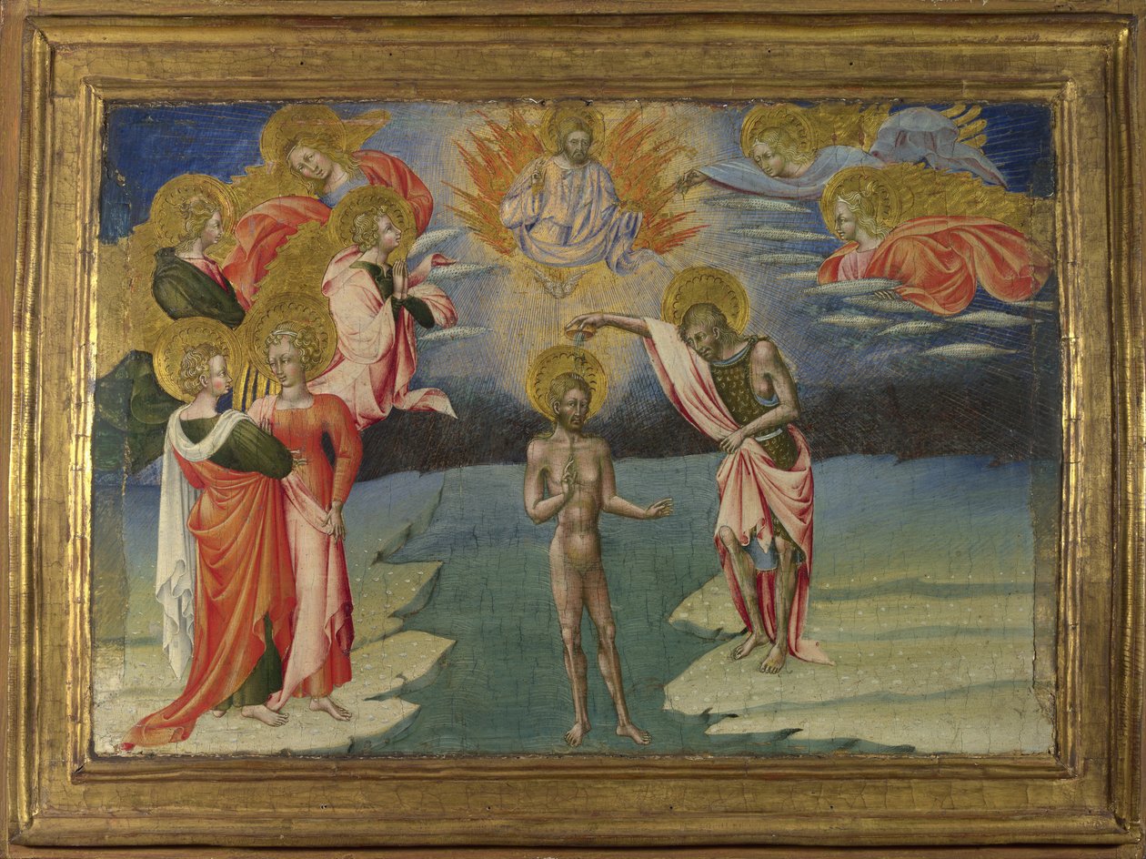Painel Predella do Batismo de Cristo, 1454 de Giovanni di Paolo