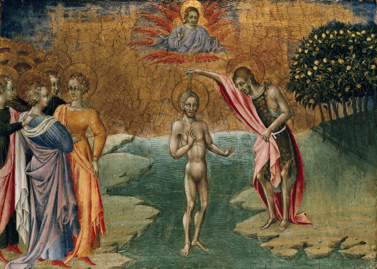 O Batismo de Cristo, c1460 de Giovanni di Paolo