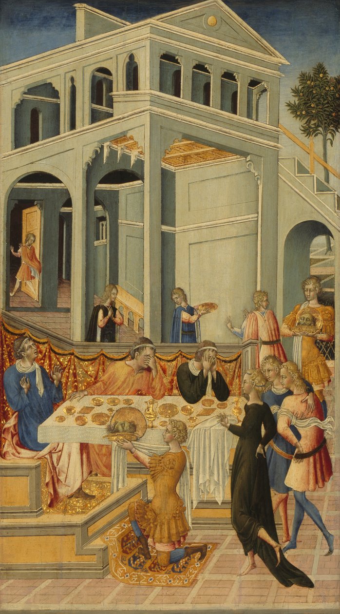 A cabeça de São João Batista levada perante Herodes de Giovanni di Paolo
