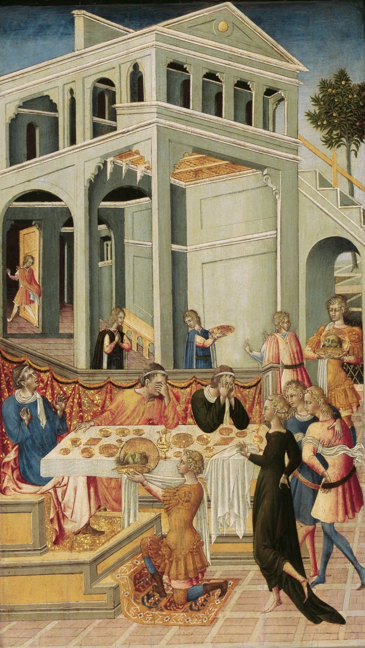 A cabeça de São João Batista levada a Herodes, 1455-1460 de Giovanni di Paolo